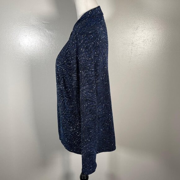 Jump Apparel Blue Silver Collar Neck Open Front Long Sleeve Jacket XL - Picture 7 of 11